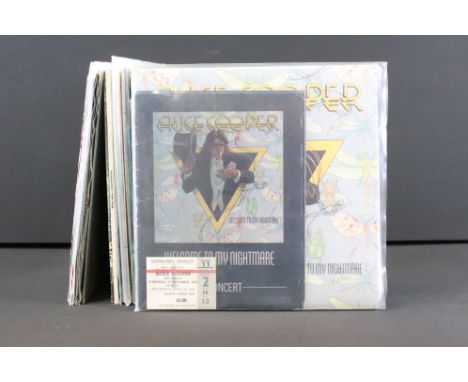 Vinyl - 9 Rock LPs, 9 12" singles and 1 10" including ltd editions and promos to include Alice Cooper (6 LPs, 3 12" and 1 10"