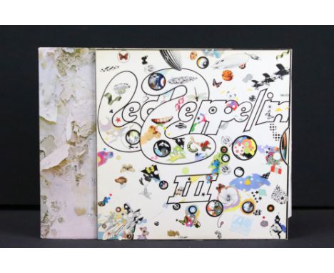 Vinyl - 2 Led Zeppelin UK pressing LPs to include III (2401002 on label 240 1002 on sleeve), plum Atlantic labels, Peter Gran
