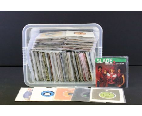 Vinyl / Autograph - Over 200, 1970s and 1980s Rock and Pop 7” singles including foreign pressing, to include: Curved Air, Ato