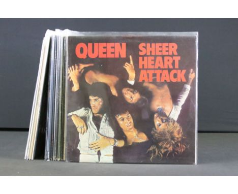 Vinyl - 11 mainly UK pressing Queen LPs and 4 picture discs to include: Sheer Heart Attack (3U / 4U 1st pressing), Queen II (