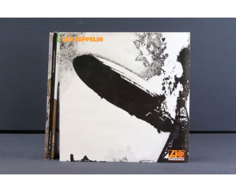 Vinyl - 4 Led Zeppelin LPs to include One (K40031) orange/green label, Two (K40037) orange/green label) German pressing, Thre