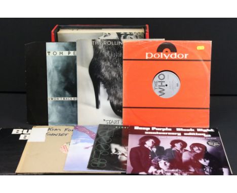 .  Vinyl - 35 Rock &amp; Pop 12” singles including Promos, to include: Deep Purple, The Doors, Free, Kim Fowley, Burundi Blac