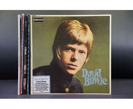 Vinyl - David Bowie and related, 6 albums to include: David Bowie (UK 2010 double album, Deram Records, 532 760-1),  David Bo