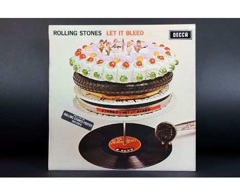 Vinyl - Rolling Stones - Let It Bleed. Original UK 1st mono pressing, unboxed Decca Logo, with original poster, stickered sle