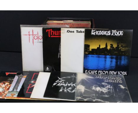 Vinyl &amp; Autograph - 33 New Wave Of British Heavy metal 12” singles including private pressing, to include: Diamond Head x