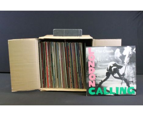Vinyl - Over 60 Rock &amp; Pop LPs and a small quantity of 12" singles to include The Clash, Alice Cooper, Deep Purple, Cocte