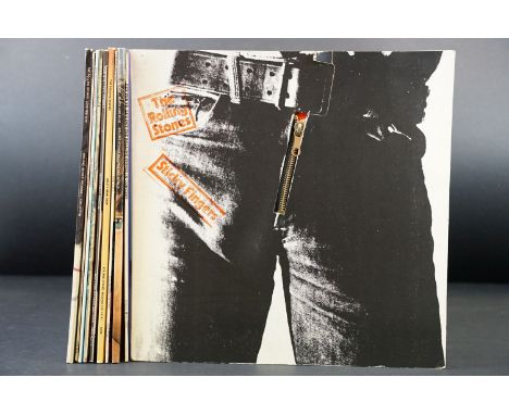 Vinyl - 10 The Rolling Stones LPs to include Sticky Fingers (insert intact), Goats Head Soup, Some Girls (original sleeve), B