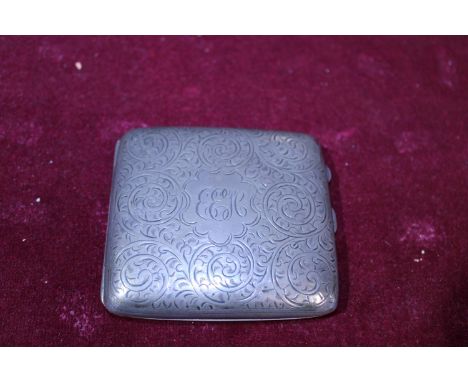 A hallmarked Silver cigarette case with monogram 99g 