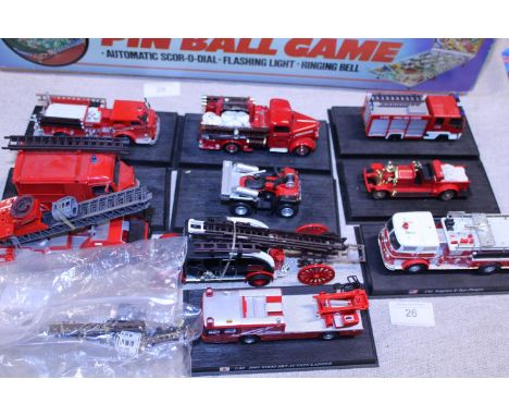 A job lot of die-cast fire engine models a/f 