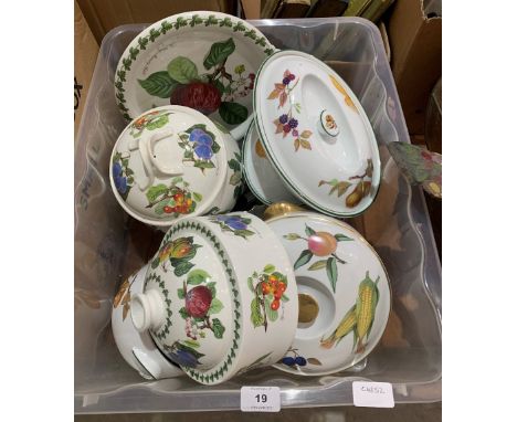 A box of Royal Worcester and other ceramics