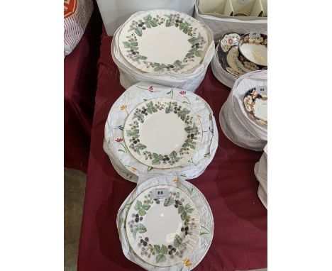 A collection of Royal Worcester Lavinia pattern dinnerware to comprise 8 dessert plates, 8 side plates and 12 dinner plates