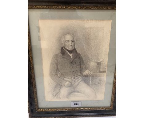 ENGLISH SCHOOL. 19TH CENTURY Portrait of a gentleman. Indistinctly signed and dated 1832. Pencil drawing 10½' x 9'