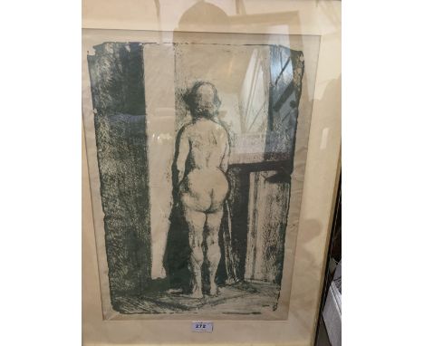 An indisdinctly signed lithograph of a female nude, numbered 3/8. 19' x 13½'