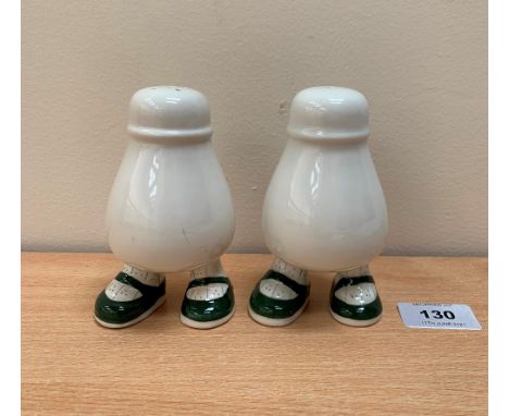 A pair of Carlton Ware 'walking' salt and pepper shakers. 4½' high