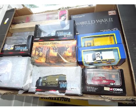 Approximately 16 die-cast model motor vehicles to include five Corgi 999 series, four Corgi WWII military models and other em
