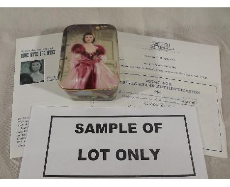Six limited edition ceramic musical boxes by Ardleigh Elliot depicting scenes from Gone with the Wind each certificates and b