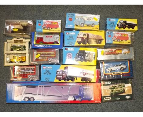 17 die cast model motor vehicles to include Corgi Classics, Matchbox, original Omnibus and other, mint, boxed