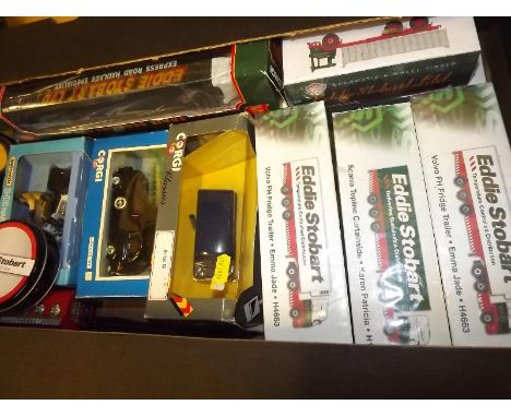 A collection of predominantly boxed die-cast model motor vehicles to include seven Eddie Stobart, Corgi, Matchbox and other