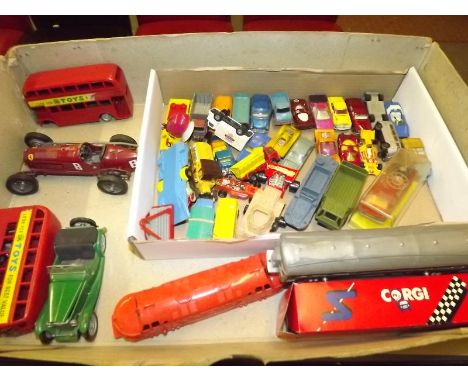 Approximately 40 die-cast model motor vehicles, Lesney, Matchbox, Dinky, Corgi and similar to include Corgi Major tower crane