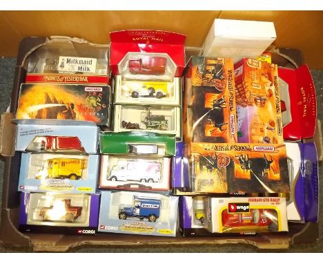 A collection of die-cast model motor vehicles to include Corgi, Matchbox, Burago and similar