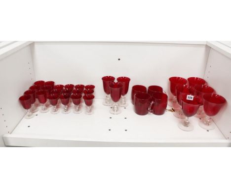 Part suite of ruby glass 