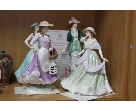 FOUR ROYAL WORCESTER FIGURES, 'Autumn' Ltd edition 4440/7500 (certificate), 'Seasons of Romance' (certificate) (seconds), 'Ja