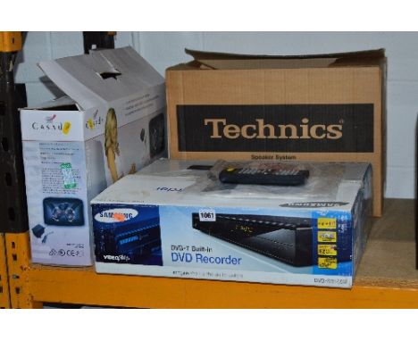 A BOXED SAMSUNG DVD SR150M DVD RECORDER and a boxed Casada Massage machine (2)