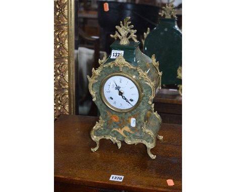 A MODERN MANTLE CLOCK, with metal gilding, Imperial name to dial
