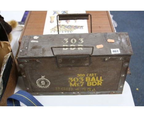 AN AMMUNITION BOX CONTAINING VARIOUS KEYS