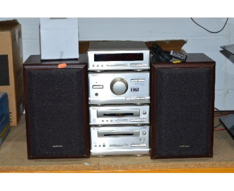 A TECHNICS HD 301 COMPONENT HIFI SYSTEM, with two speakers and manual, (remote) (3)