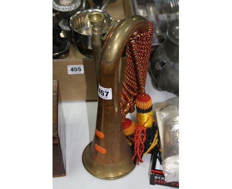 A COPPER AND BRASS BUGLE