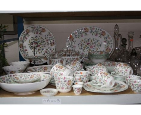 MINTON 'HADDON HALL', to include tureen, teapot, milk jug, gravy boat/stand, two tier cake stand, cake plate, meat platter, l