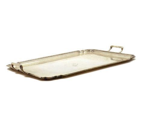 A silver twin handled tray,by Mappin &amp; Webb, Sheffield 1964,51cm wide30.3cm deep69ozt