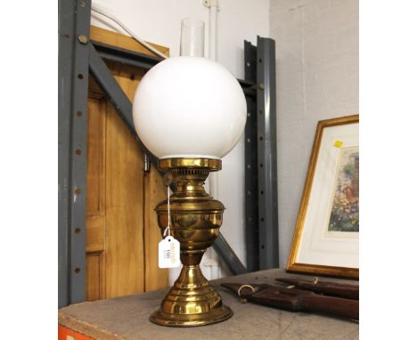 Vintage oil lamp with shade and chimney 