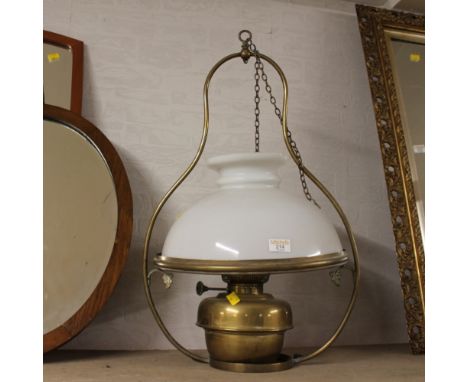 Vintage ceiling hanging oil lamp with shade 