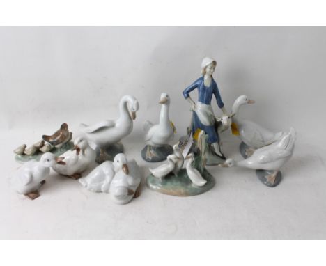 Collection of Nao bird and figural ornaments