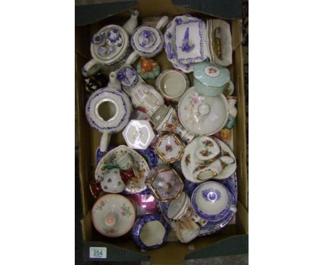 Royal Worcester lidded pot: Old Country Roses pin dish, Limoge trinket boxes, Minton Delft oval platter, Spode Italian design