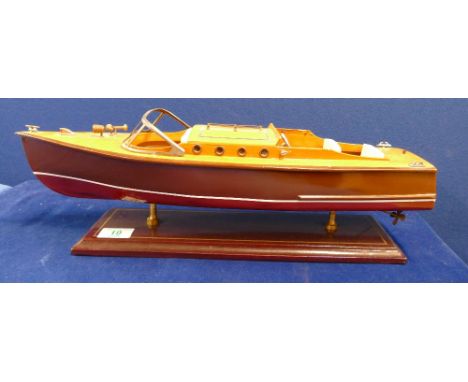 Wooden model speed boat 