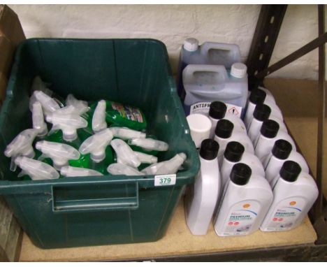 A quantity of Engine fluids: including coolants , anti freeze and multi purpose de greaser 