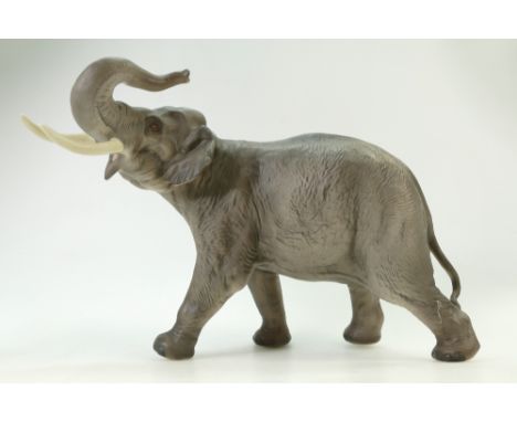 Beswick large Elephant 1770 with trunk in salute, Matt 