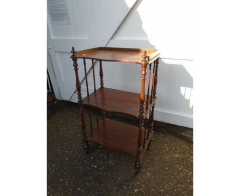 Mahogany 'wot not' shelf unit. Size approx H93 x W53 x D36cm