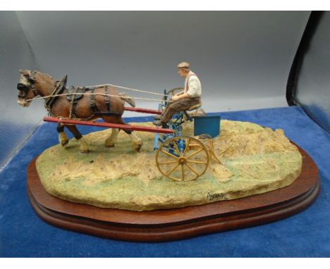 Border Fine Arts 'Rowing Up' model no B0598, limited edition 515/950 - farmer, horse and rake,  approx 39cm long x 16cm tall 