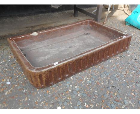 Brown ceramic sink W75cm 