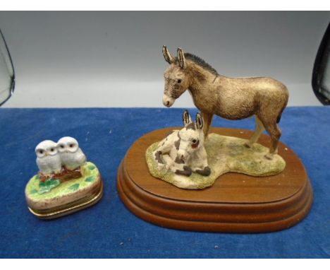 Border Fine Arts James Herriot Every Living Thing 'Jenny and Penny', model JH85 plus an owl trinket box