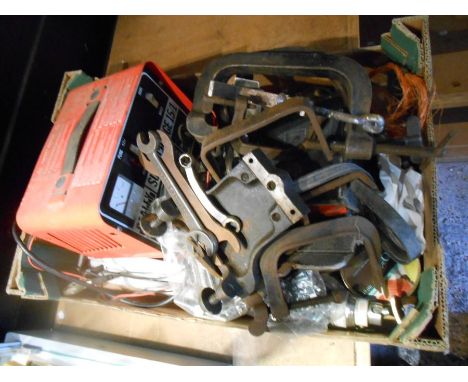 Box of tools including clamps