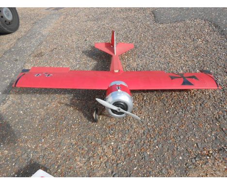 Large radio controlled aircraft (no controller included) LENGH APPROX 120cm WINGSPAN APPROX 150cm One wheel missing.a/f