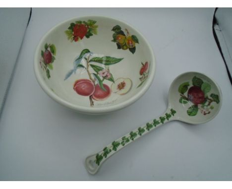 A Portmeirion bowl and ladle - Pomona design 1980's 