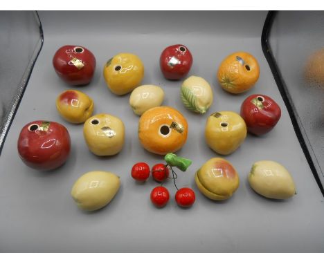 16 Portuguese ceramic fruits 