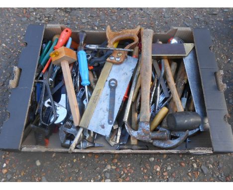 Quantity of hand tools including saws, set squares hammers etc