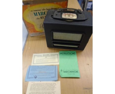 vintage marconi radio in original box with leaflets